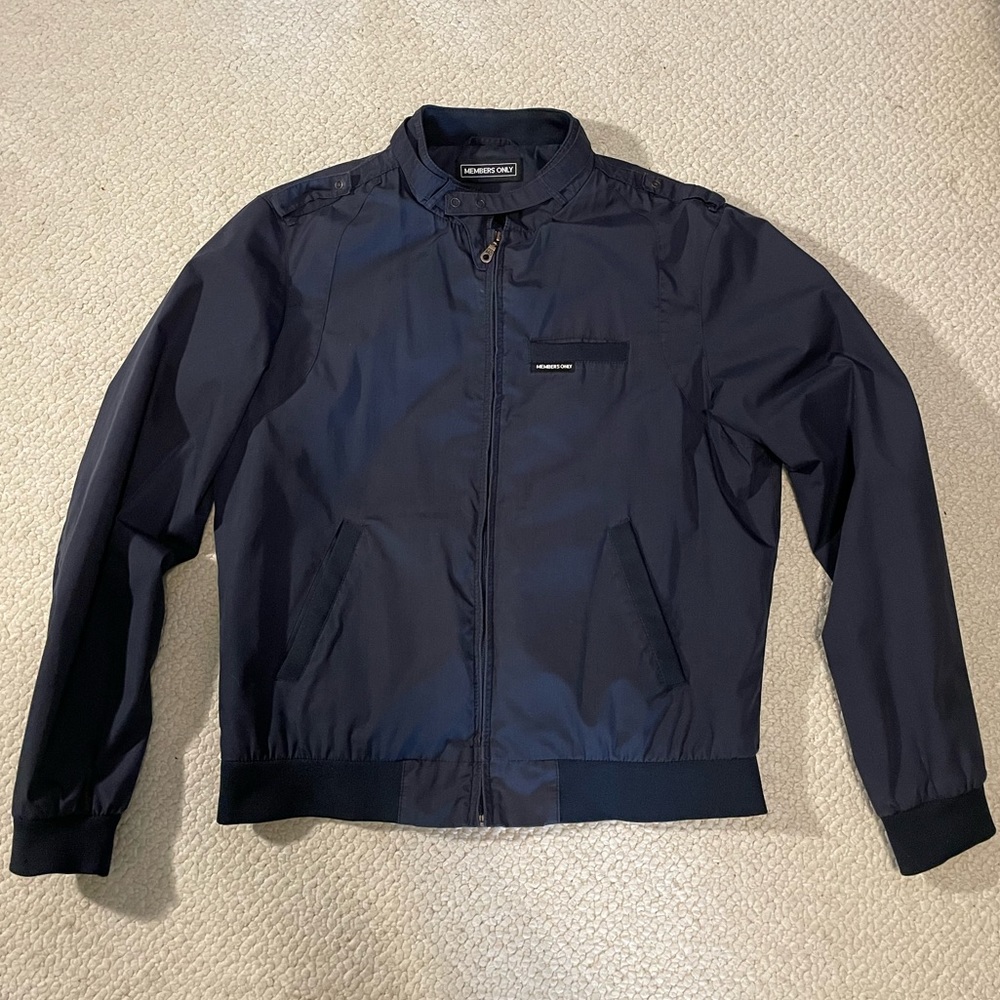 Members Only Classic Iconic Racer Jacket (Navy Blue)